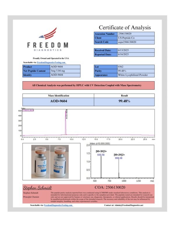 AOD 9604 5mg - Research Peptide - Image 3