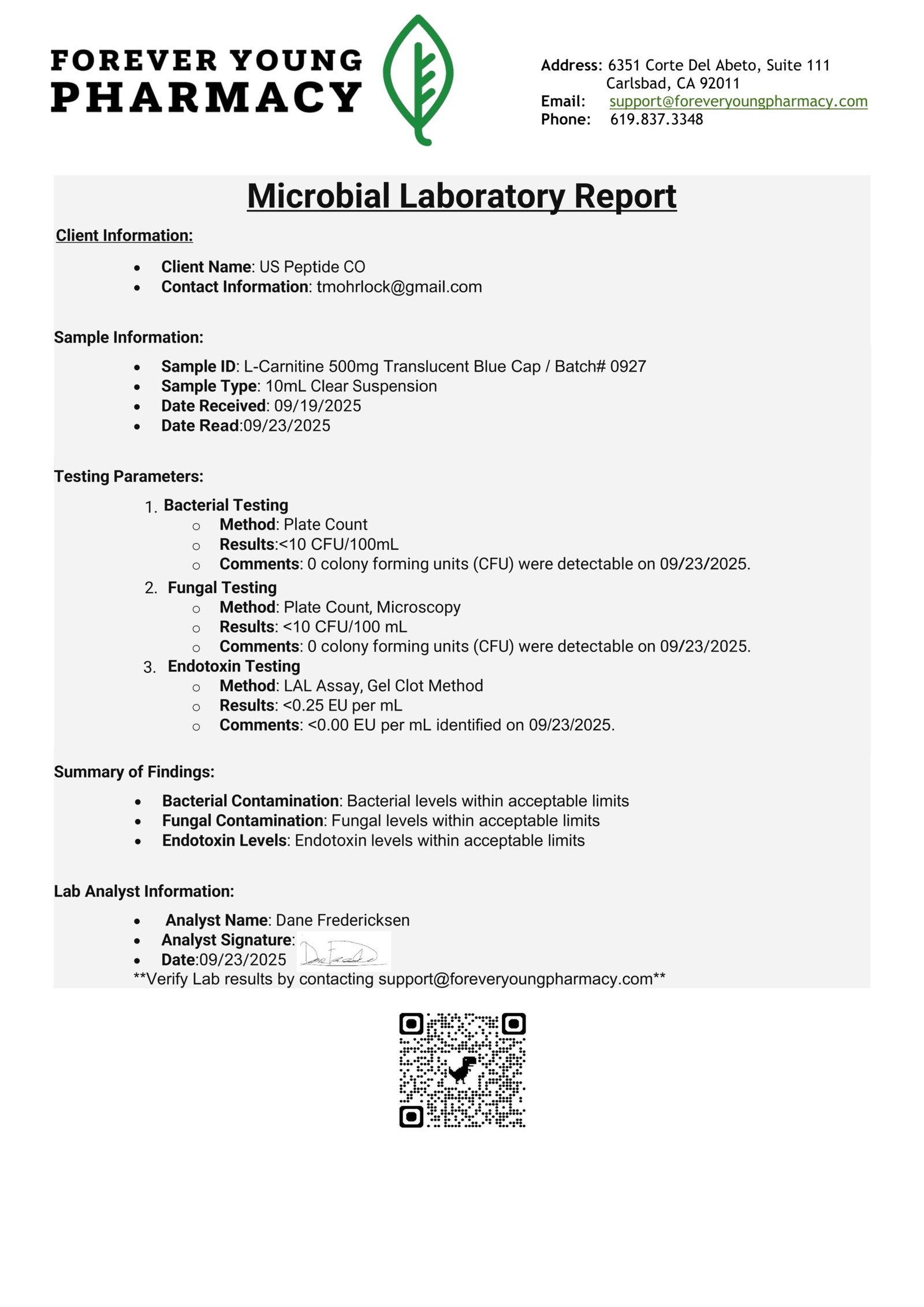 L-Carnitine Endotoxin